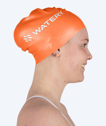 Watery badehette til langt hår - Signature - Oransje