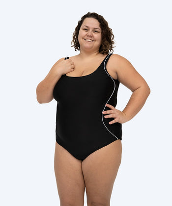 Watery badedrakt plus size til damer - Marilla - Svart