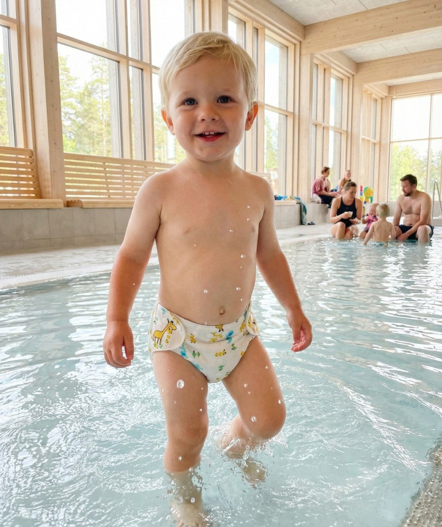 Watery badeble - Ondine - Hvit med trykk