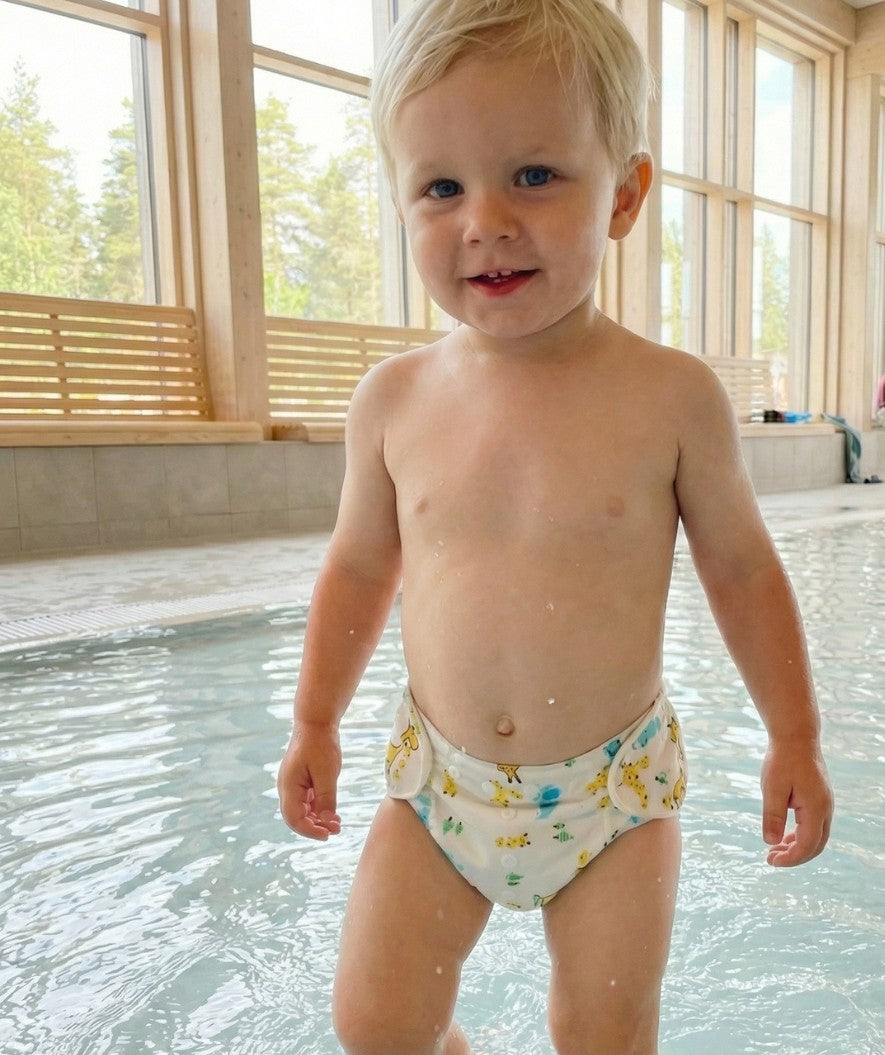 Watery badeble - Ondine - Hvit med trykk