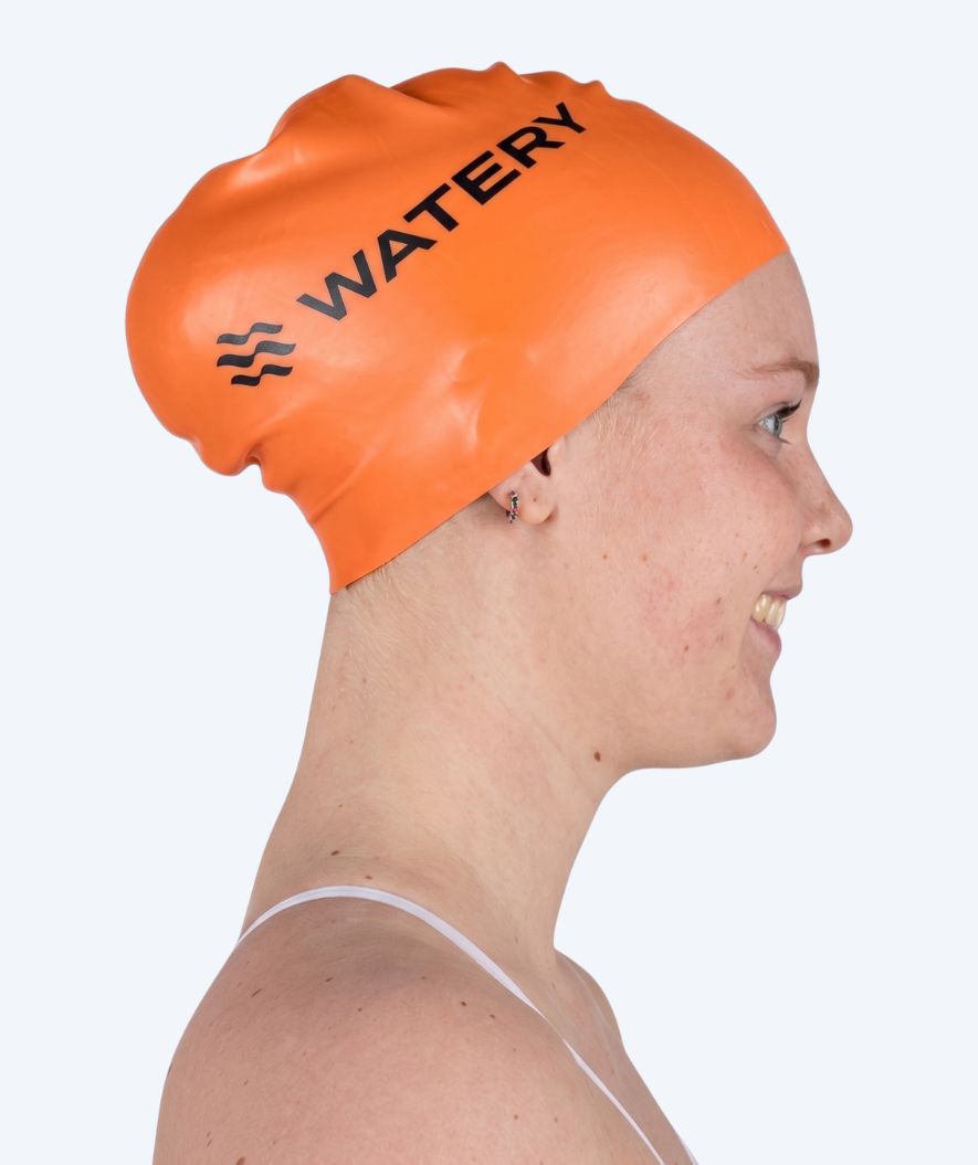 Watery badehette til langt hår - Signature - Oransje