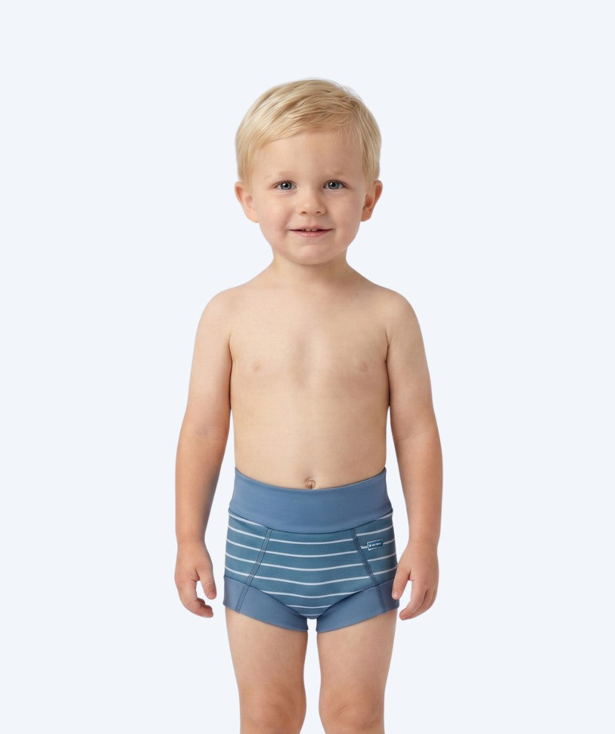 Watery bleiebadebukser til barn - Neoprene Swim Nappy - Nordic Blue Stripes