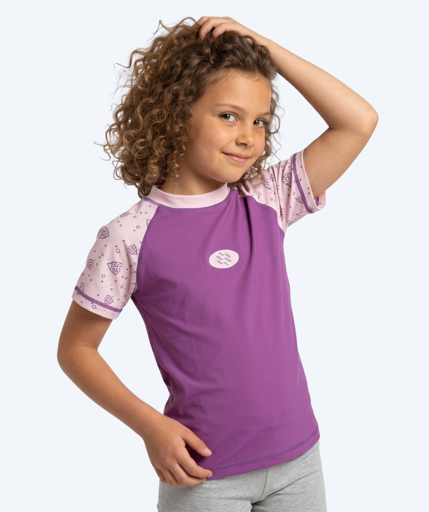 Watery UV-trøye til barn - Brandman Kortermet Rashguard - Rosa/lilla