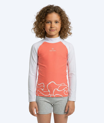 Watery UV-trøye til barn - Chilton Langermet Rashguard - Lyserød/hvit