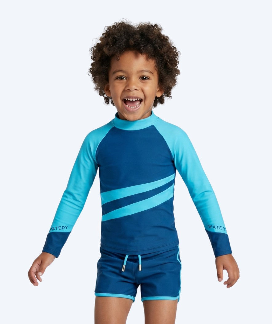 Watery UV-trøye til barn - Manami Langermet Rashguard - Atlantic Blue