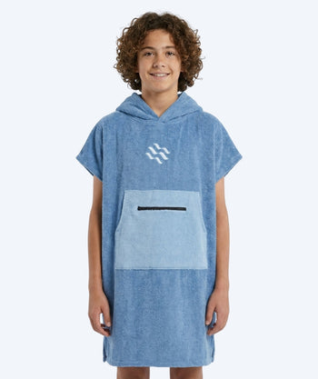 Watery badeponcho til junior (6-15) - Bomull - Atlantic Blue