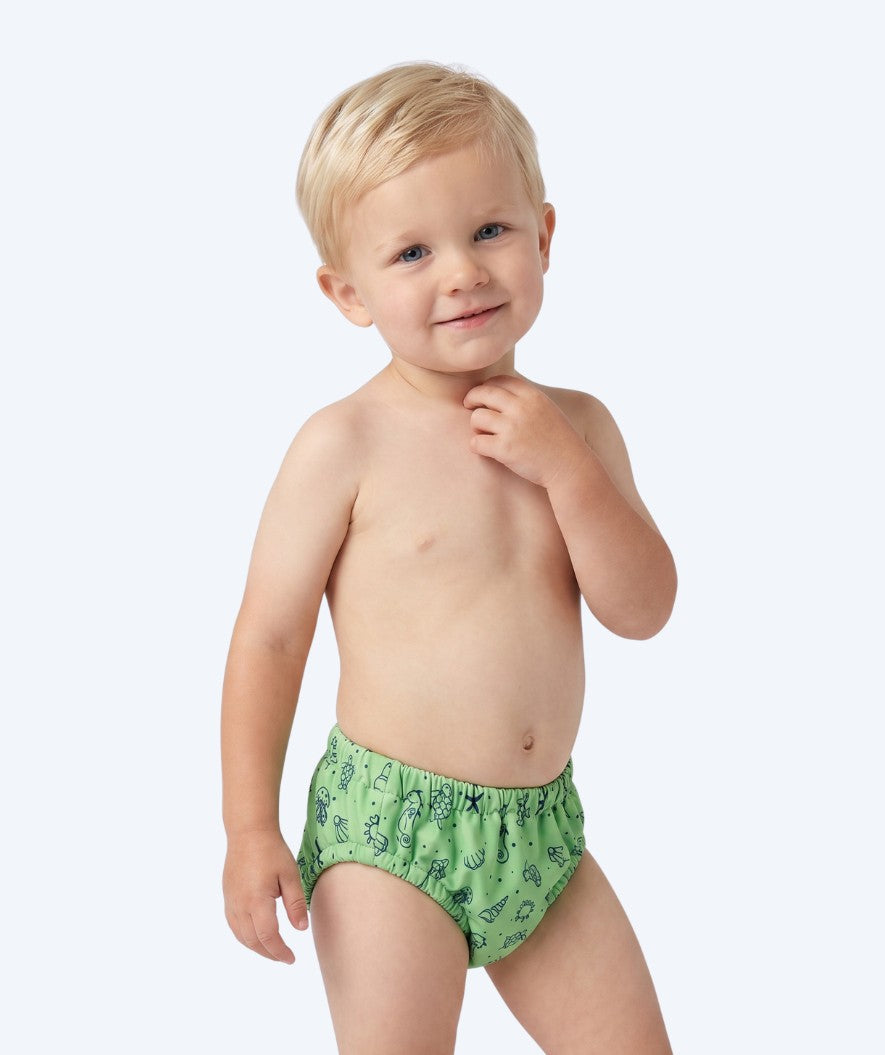 Watery bleiebadebukser til barn - Foss Lining Nappy - Atlantic Green