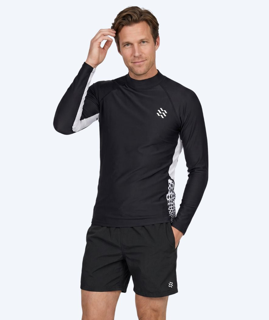 Watery UV-trøye til menn - Scylla Langermet Rashguard - Svart/hvit