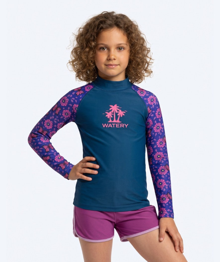 Watery UV-trøye til barn - Osiris Langermet Rashguard - Lilla/mørkeblå