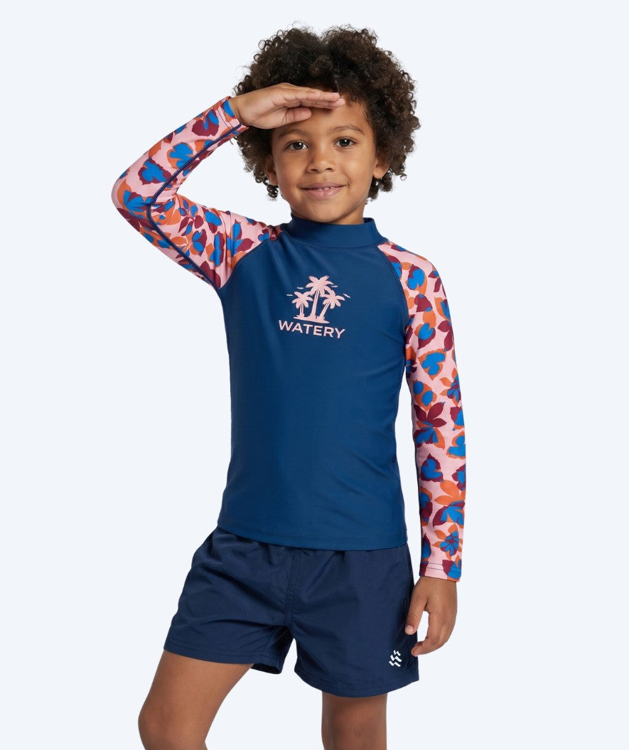 Watery UV-trøye til barn - Osiris Langermet Rashguard - Lyserød/mørkeblå