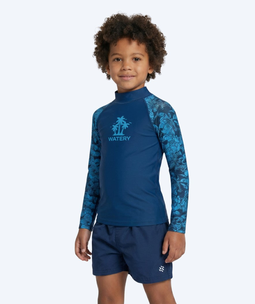 Watery UV-trøye til barn - Katsu Langermet Rashguard - Blå/mørkeblå