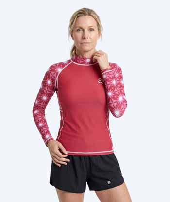 Watery UV-trøye til damer - Aiko Langermet Rashguard - Rosa/mørkerød