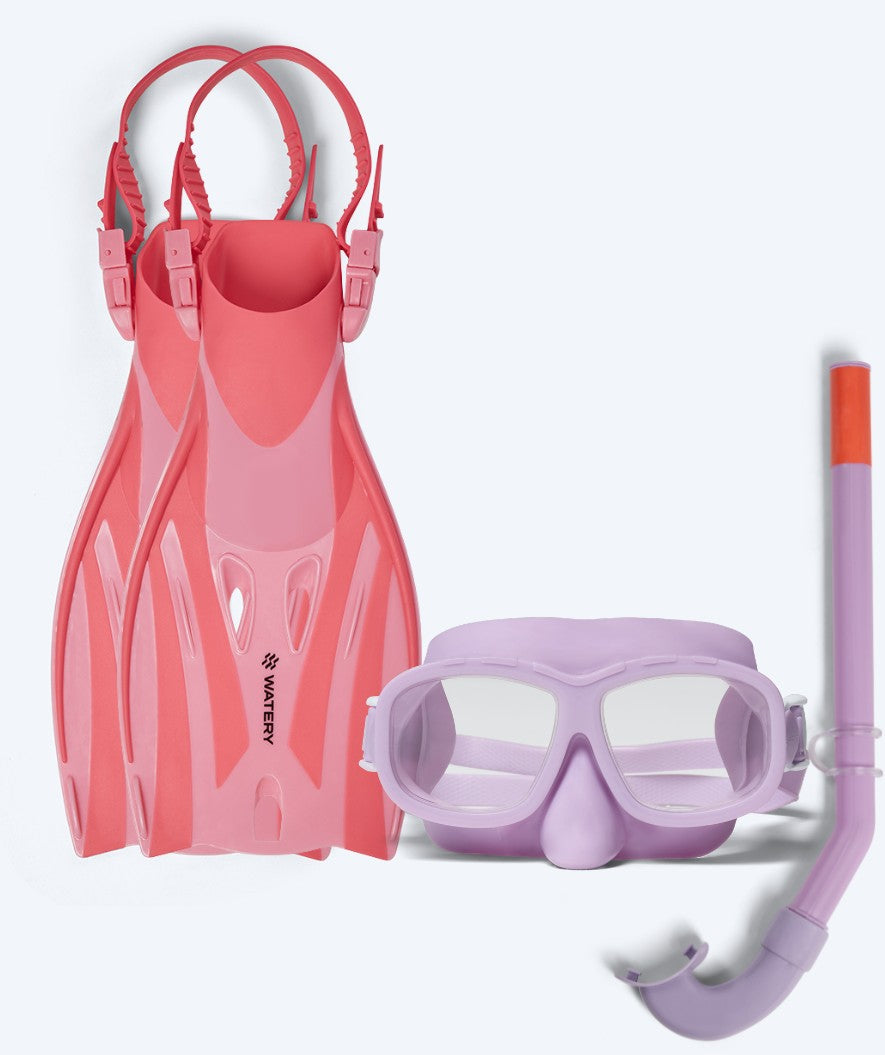 Watery snorkelsett til barn (4-10) - Shack/Wyre - Lilla/Rosa