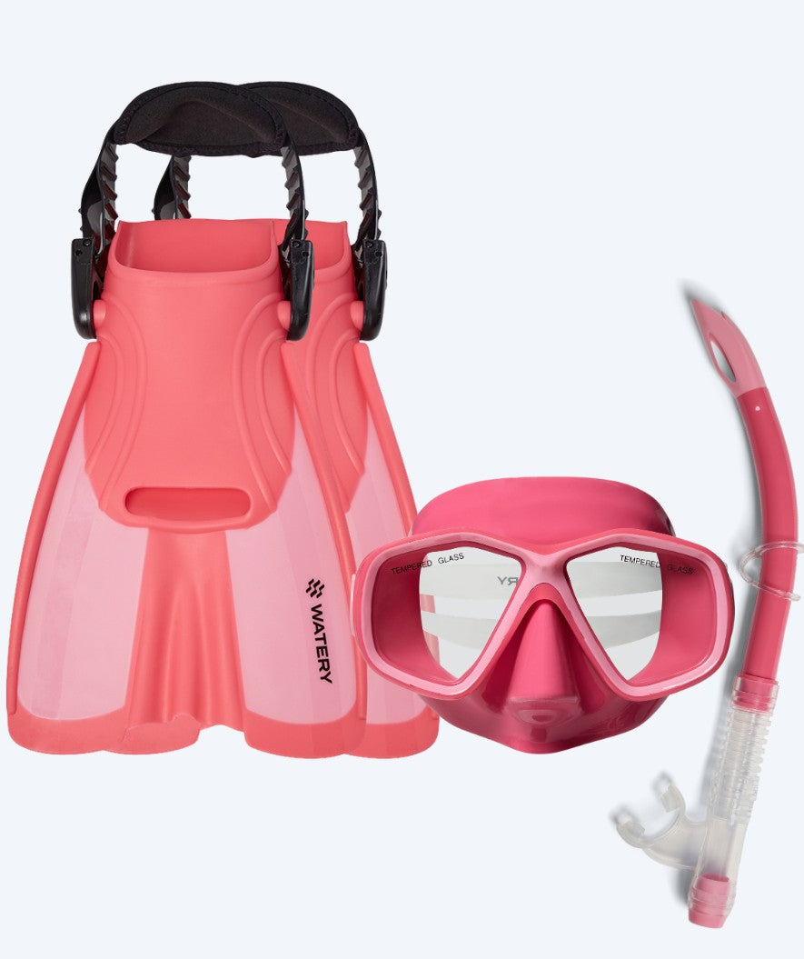 Watery snorkelsett til barn (4-10) - Tropical - Rosa
