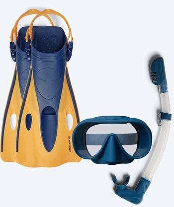 Watery snorkelsett til voksne (fra 15 år) - Launch/Alton - Mørkeblå/Oransje