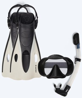 Watery snorkelsett til voksne (fra 15 år) - Launch/Alton - Svart/Hvit