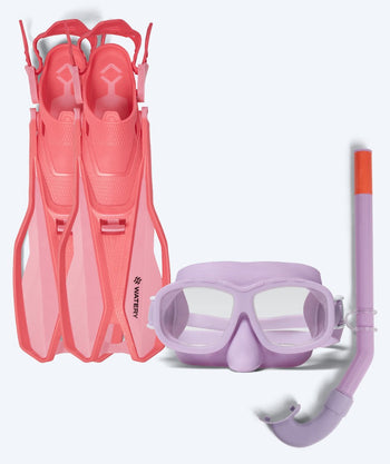 Watery snorkelsett til barn (4-10) - Sunset/Wyre - Lilla/rosa