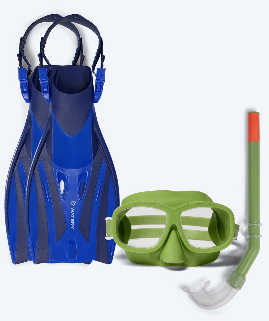 Watery snorkelsett til barn (4-10) - Shack/Wyre - Grønn/Blå