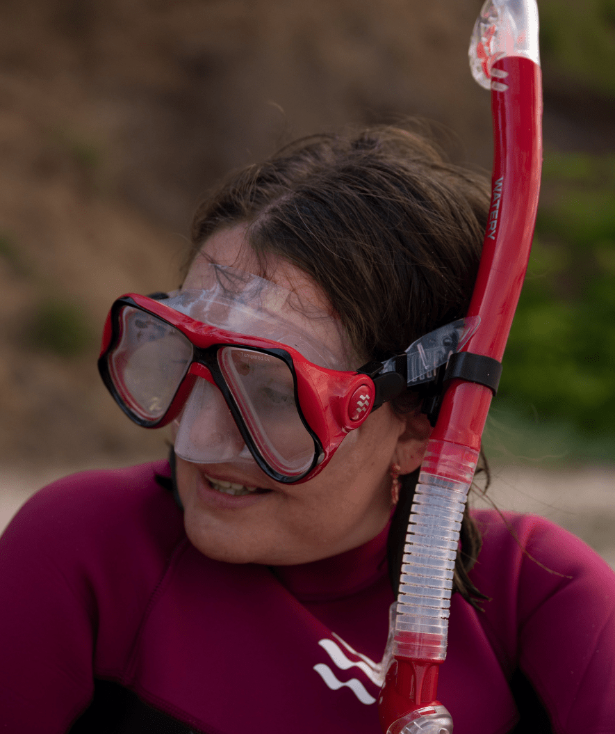 Watery Combo snorkelsett til voksne - Hudson Full-dry - Blå