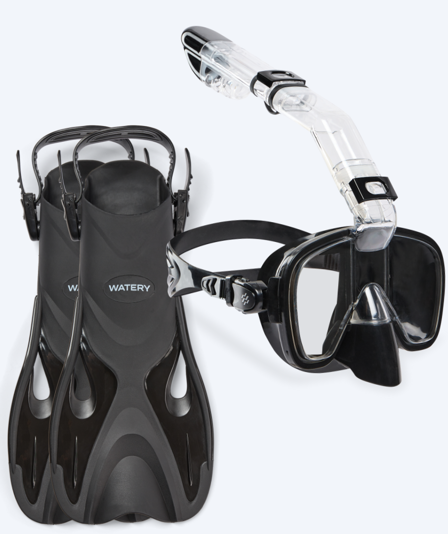 Watery snorkelsett til barn - Fisher Pearl - Svart