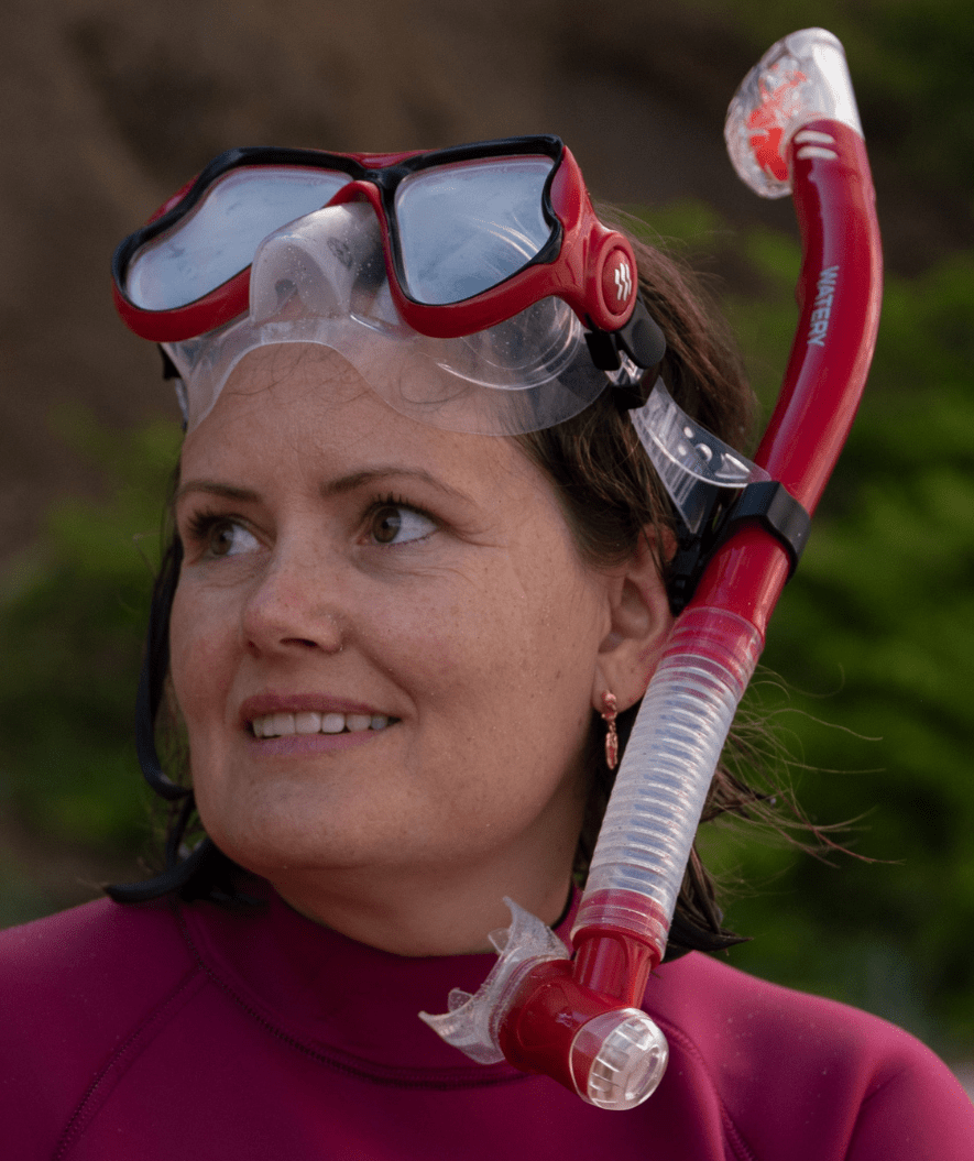 Watery Combo snorkelsett til voksne - Hudson Full-dry - Blå