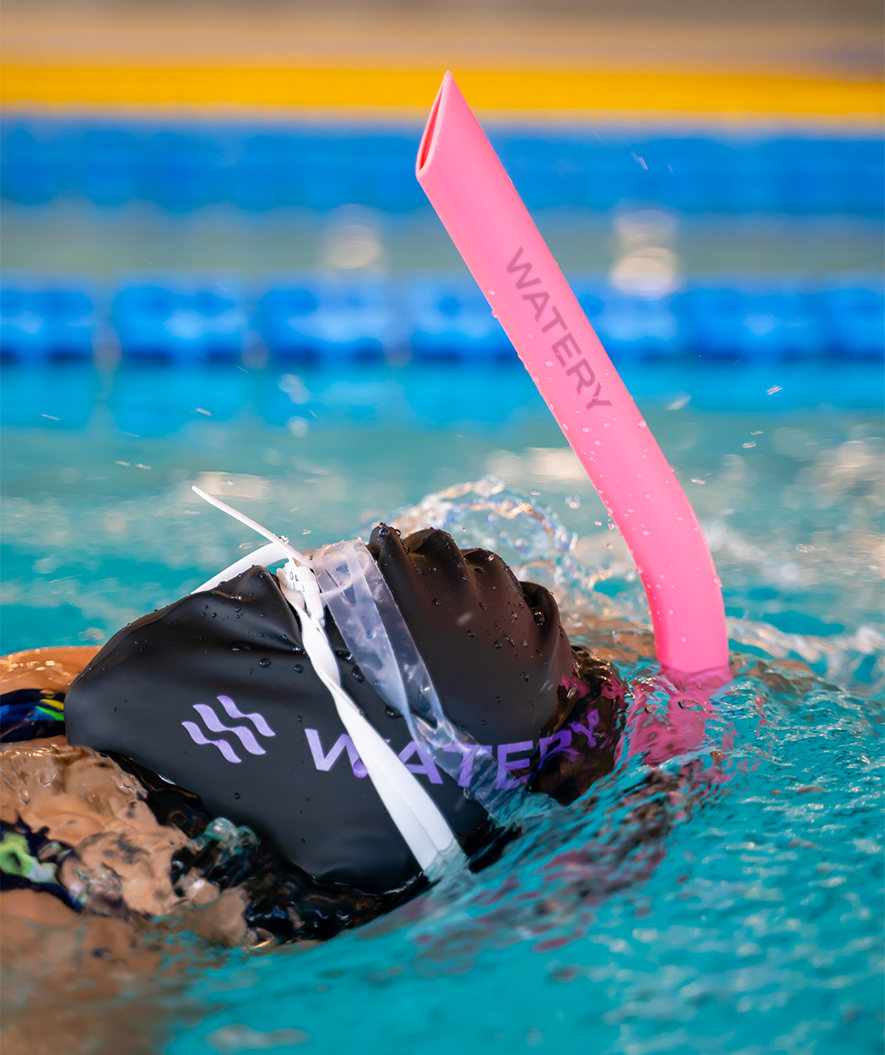 Watery centersnorkel til junior (10-16) - Hydrolite - Svart