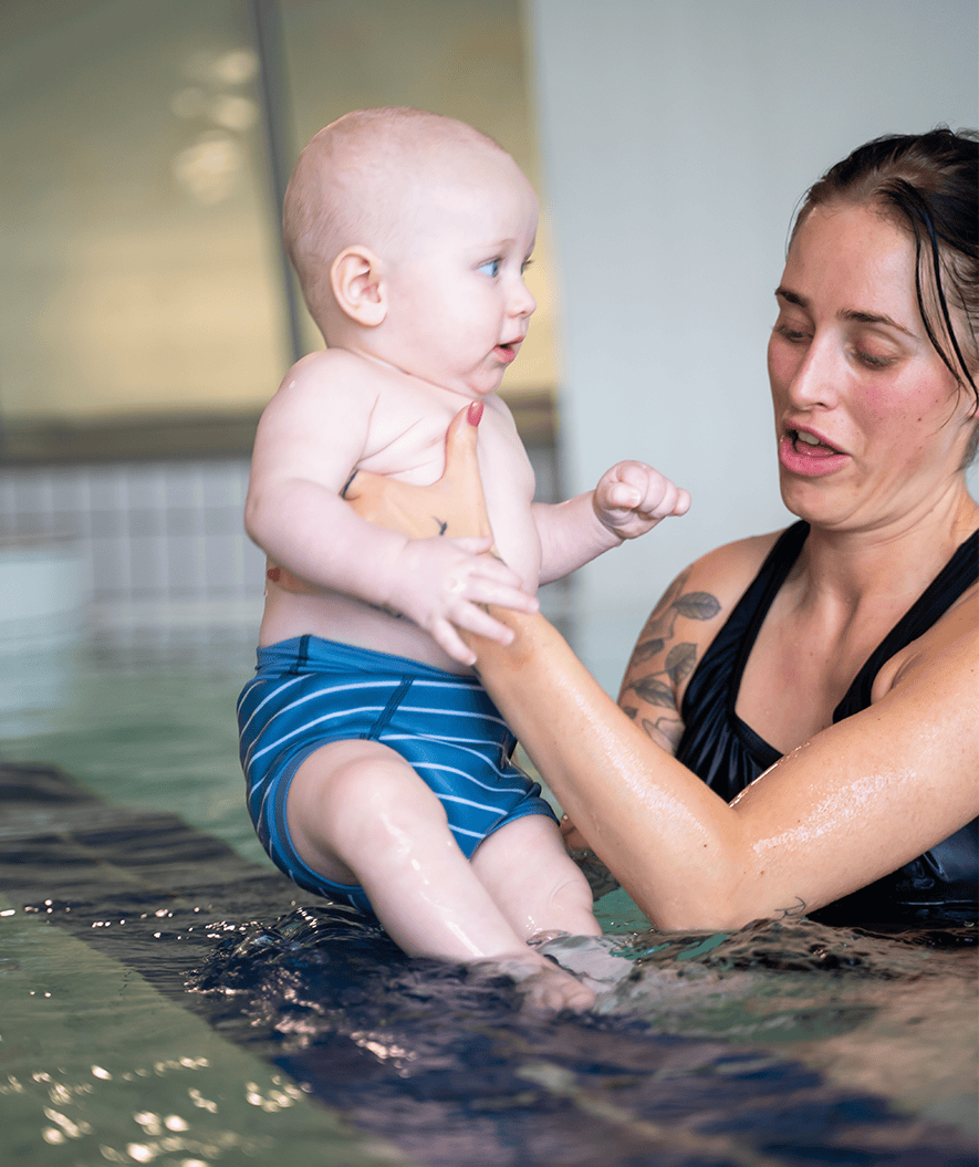 Watery bleiebadebukser til barn - Neoprene Swim Nappy - Purple Stripes