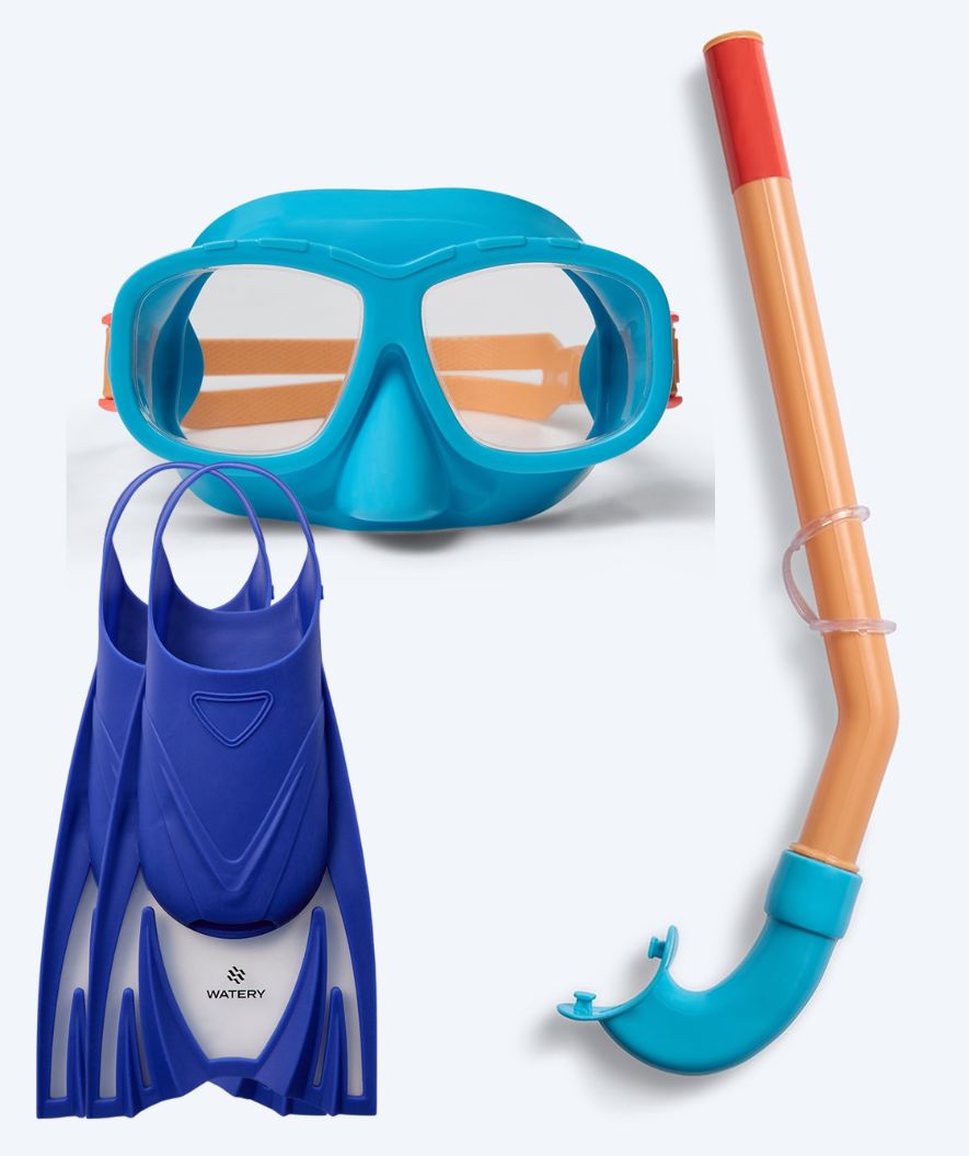 Watery snorkelsett til junior (8-15) - Wyre/Bimasha - Oransje/blå