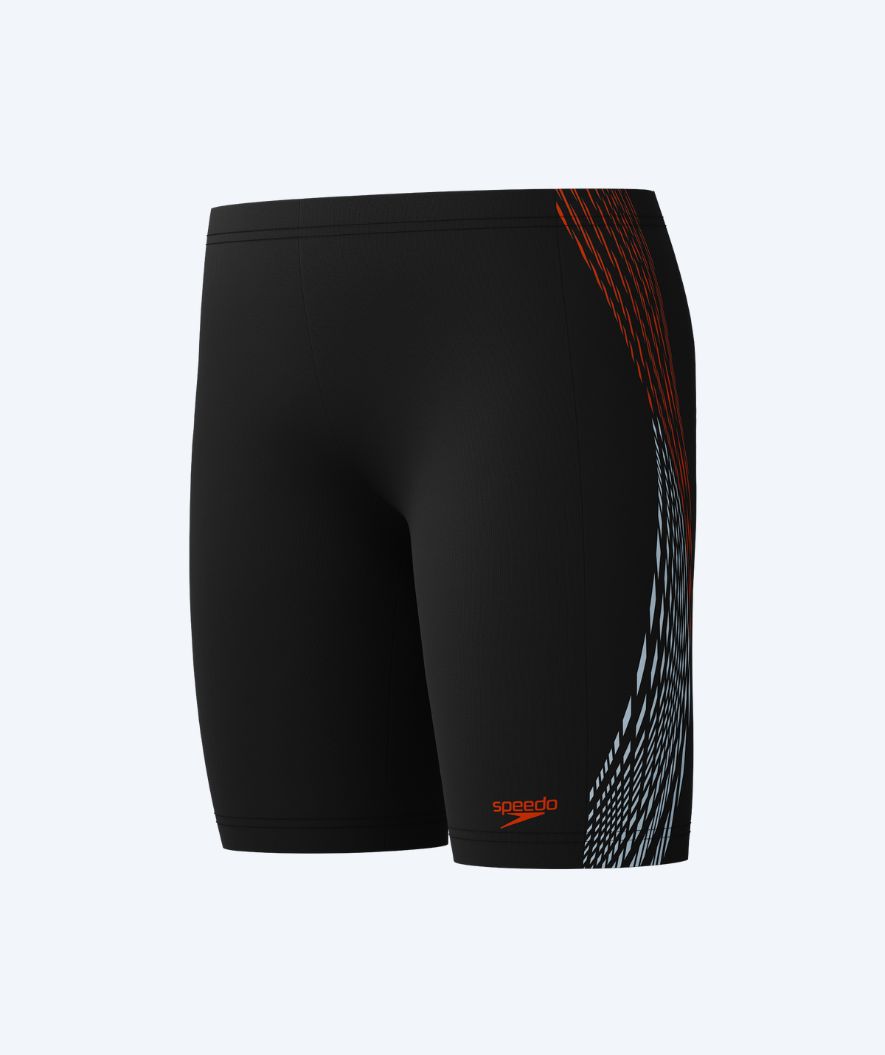 Speedo lange badebukser for gutter - Plastisol Placement - Svart/rød