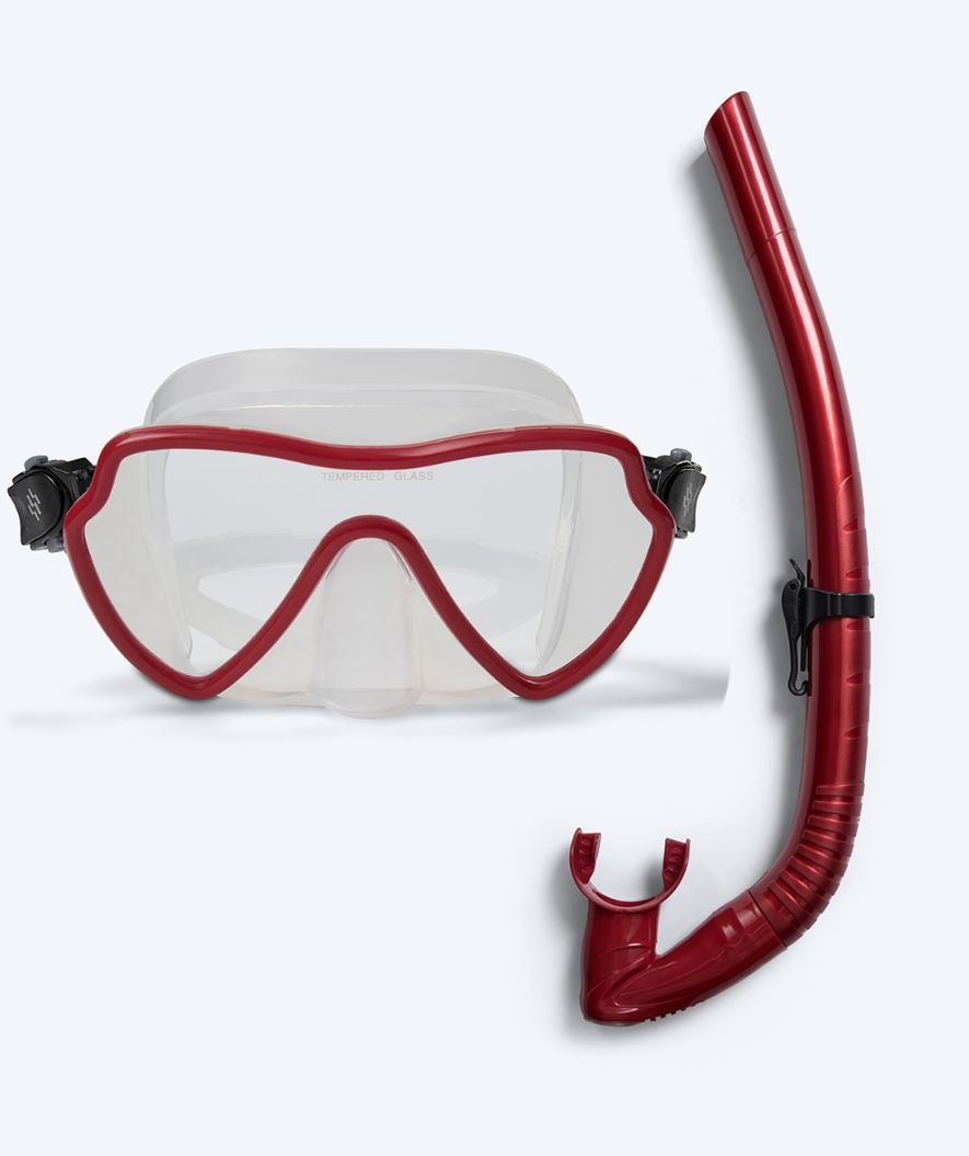 Watery Combo snorkelsett til voksne (+15) - Fraser/Coast - Rød
