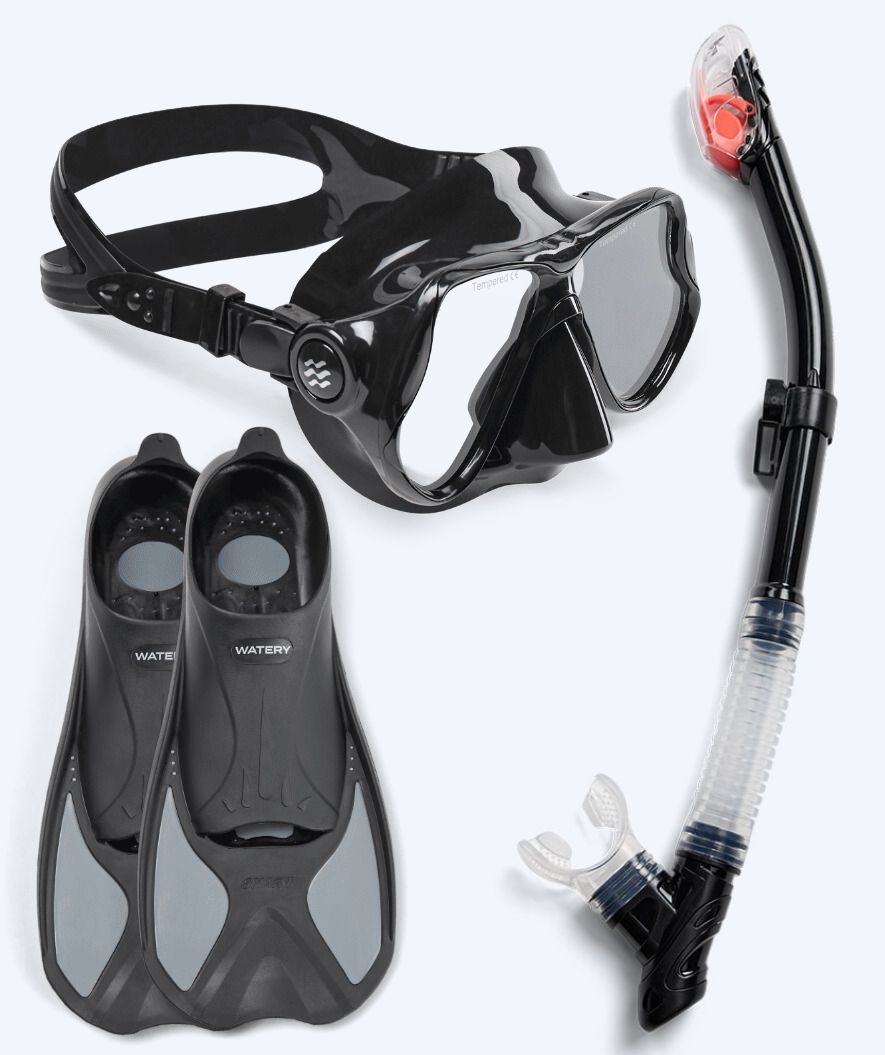 Watery snorkelsett til voksne - Pike/Hudson - Svart