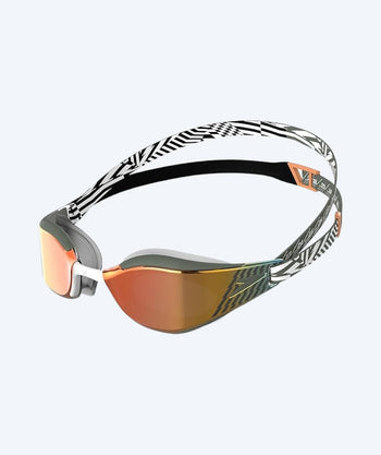 Speedo Elite svømmebriller - Fastskin Hyper Elite Mirror - Svart/Grønn (Gull linse)
