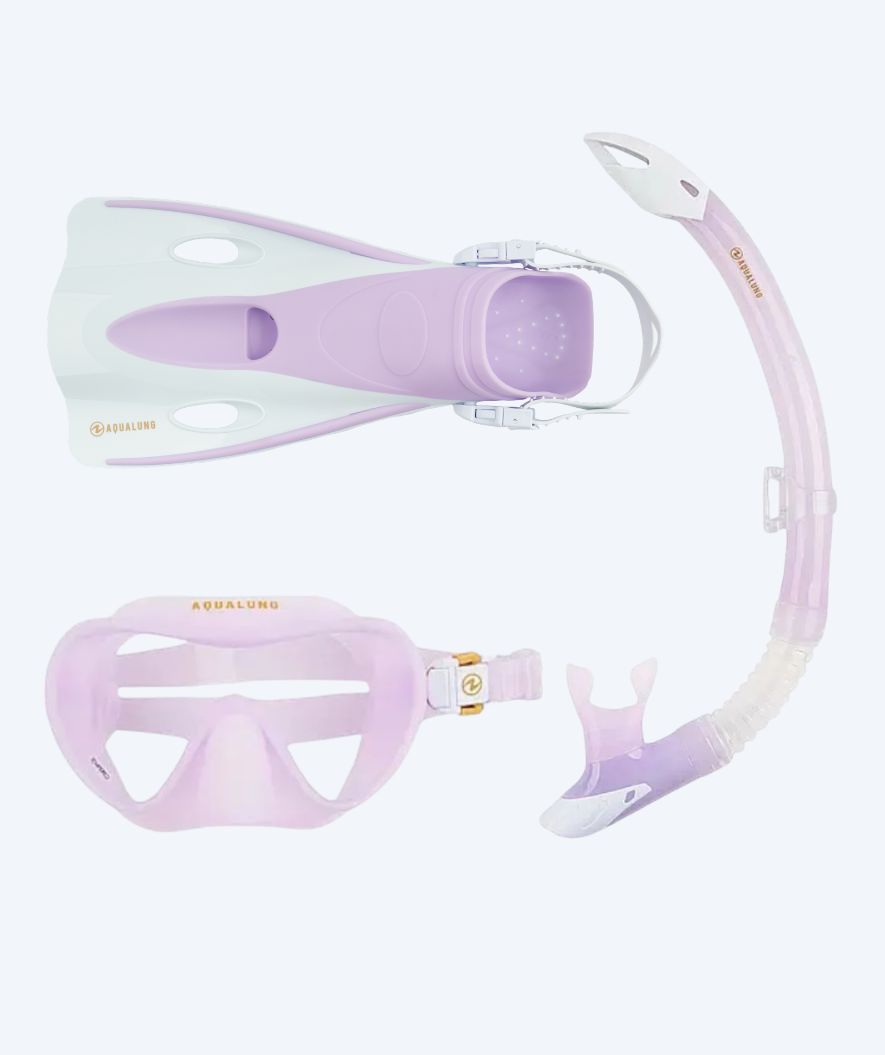 Aqualung snorkelsett til voksne - Nabul - Lilla/hvit