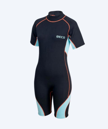 Beco neopren våtdrakt til damer - Neoprene Shorty - Svart/lyseblå