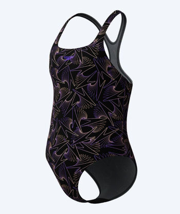 Speedo badedrakt til jenter - Hyperboom Allover Medalist - Svart/Lilla