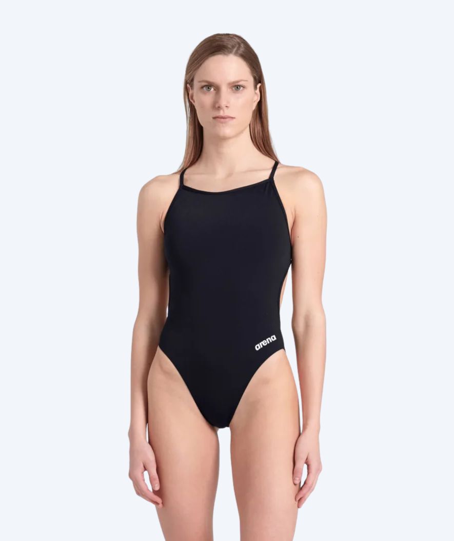 Arena badedrakt til damer - Solid Lace Back - Svart