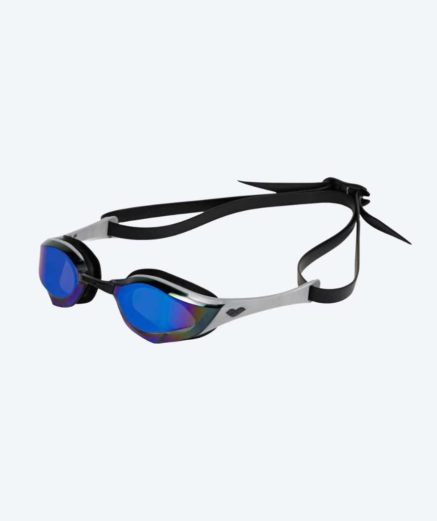 Arena Elite svømmebriller - Cobra Edge SWIPE Mirror - Sølv/svart (Blå mirror)