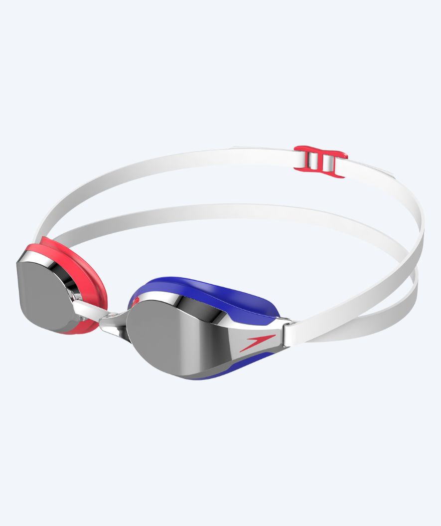 Speedo Elite svømmebriller - Fastskin Speedsocket 2 Mirror - Blå/rød