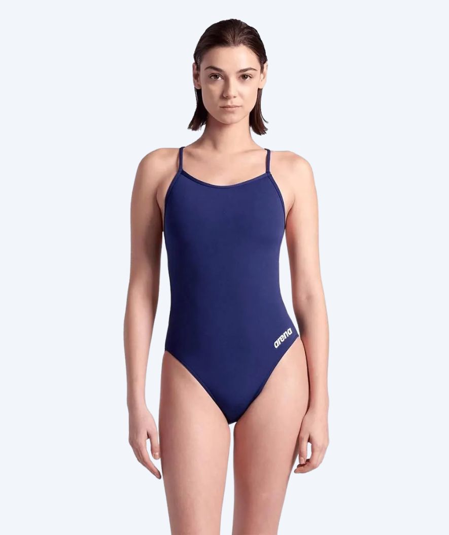 Arena badedrakt til damer - Solid Lace Back - Mørkeblå