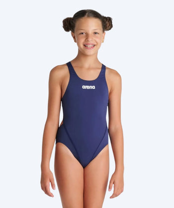 Arena badedrakt til jenter - Team Swim Tech Solid - Mørkeblå