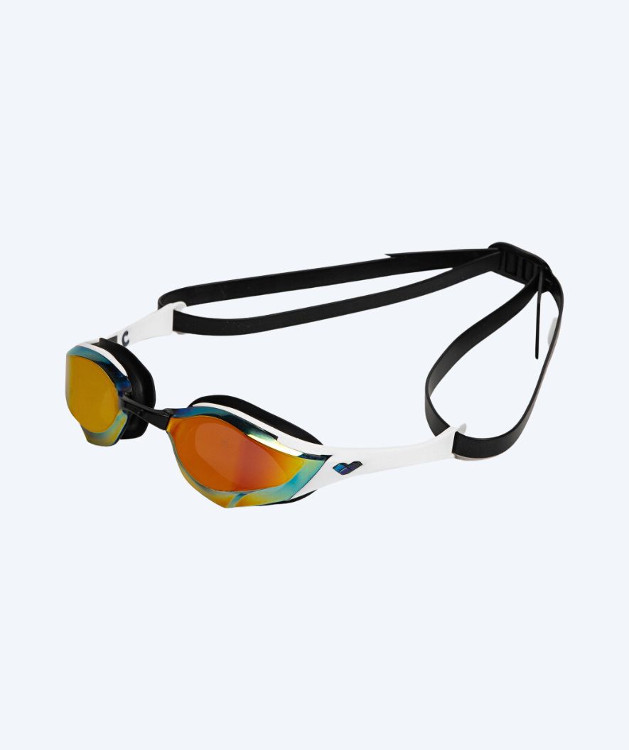 Arena Elite svømmebriller - Cobra Edge SWIPE Mirror - Hvit/gull
