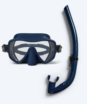 Watery Combo snorkelsett til voksne (fra 15 år) - Coast - Mørkeblå
