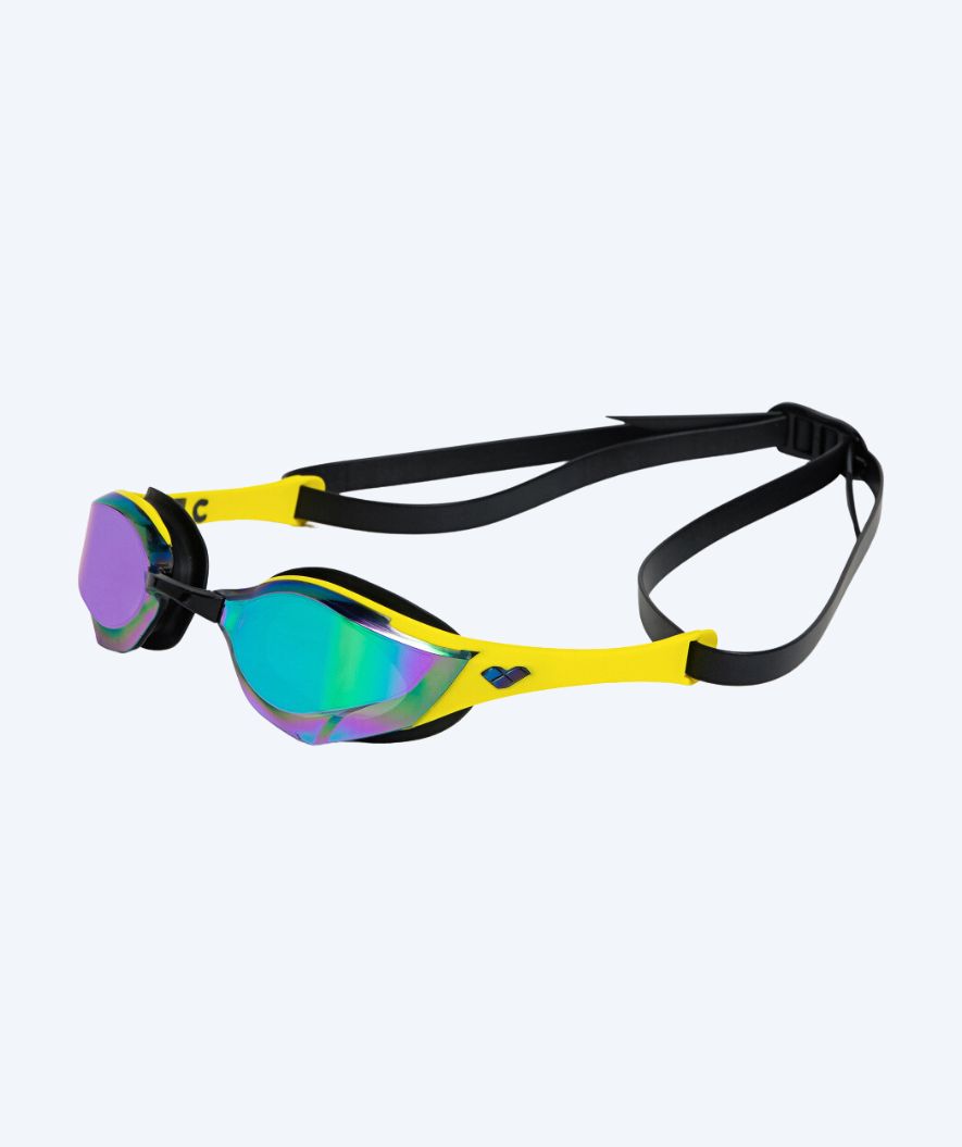 Arena Elite svømmebriller - Cobra Edge SWIPE Mirror - Gul/svart (Grønt mirror)