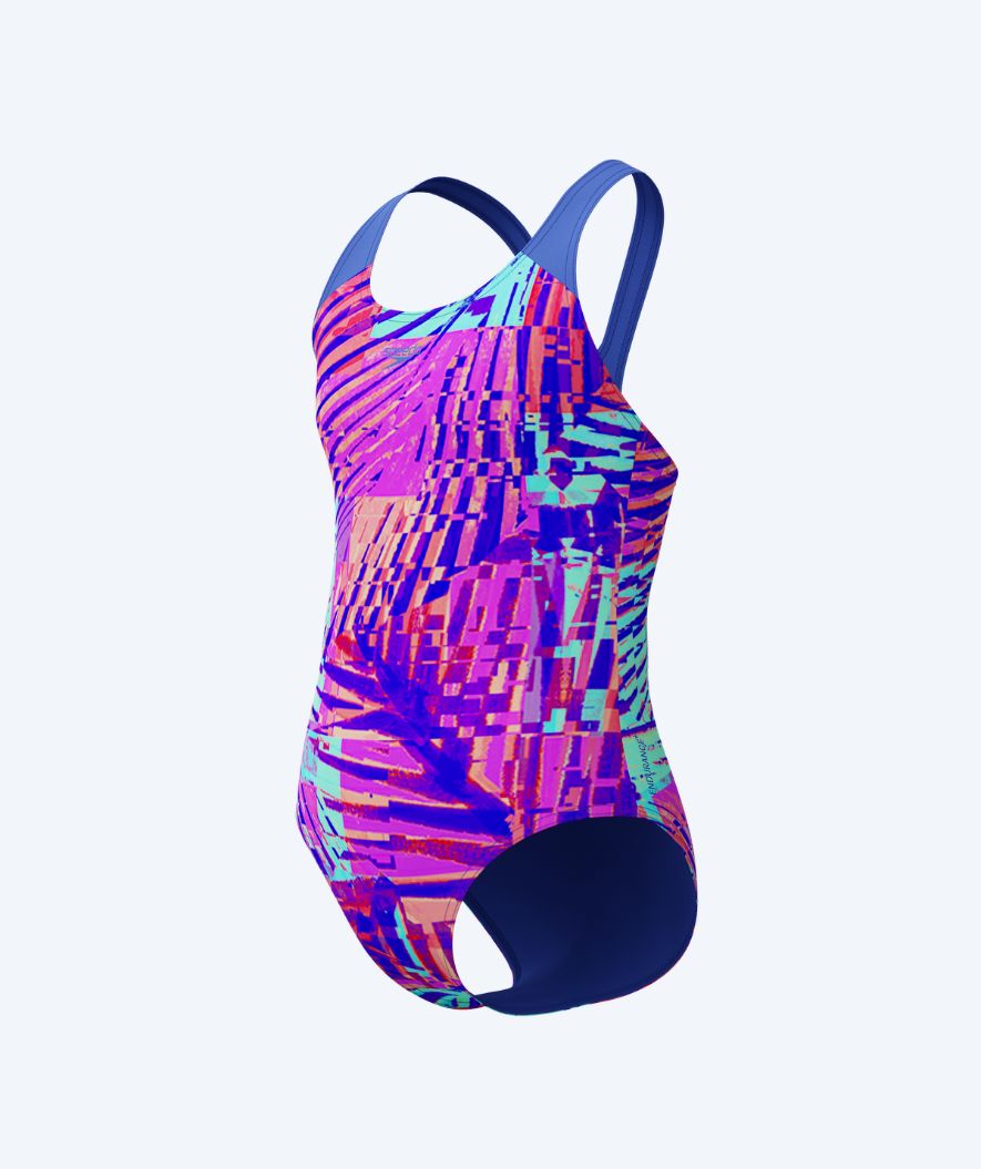 Speedo badedrakt til jenter - Allover Digital Splashback - Lilla/blå