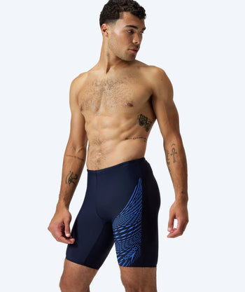 Speedo lange badebukser til menn - Medley Logo - Mørkeblå/lyseblå