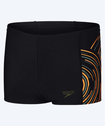Speedo aquashorts til gutter - Plastisol Placement - Svart/gul