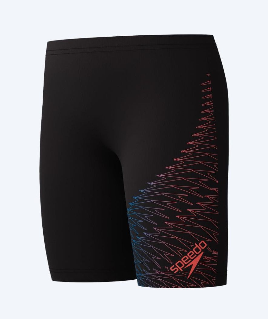 Speedo lange badebukser til gutter - Medley Logo - Svart/rosa