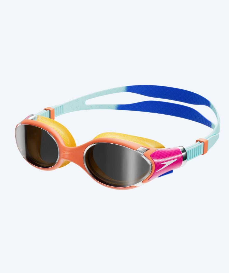 Speedo svømmebriller til barn (6-14) - Biofuse 2.0 Mirror - Oransje/mørkeblå