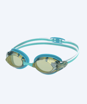 Speedo Elite svømmebriller til damer - Vanquisher 3.0 Mirrored - Turkis/gull