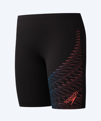 Speedo lange badebukser til gutter - Medley Logo - Svart/Rosa